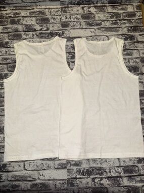 Classic White Cotton Tank Tops - Set of 2